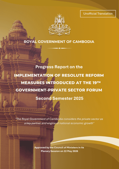 Progress Report on the Implementation of Resolute Reform Measures Introduced at the 19th Government-Private Sector Forum Second Semester 2025